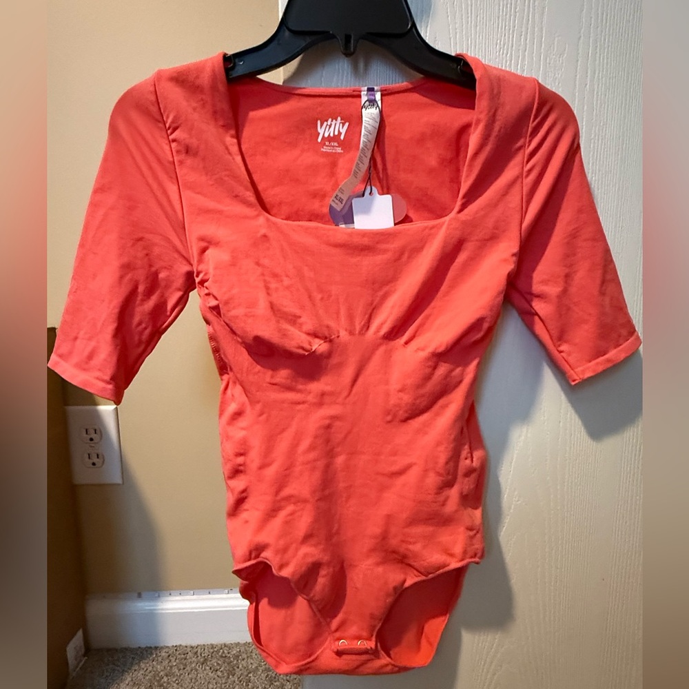 YITTY Bright Coral Bodysuit Top